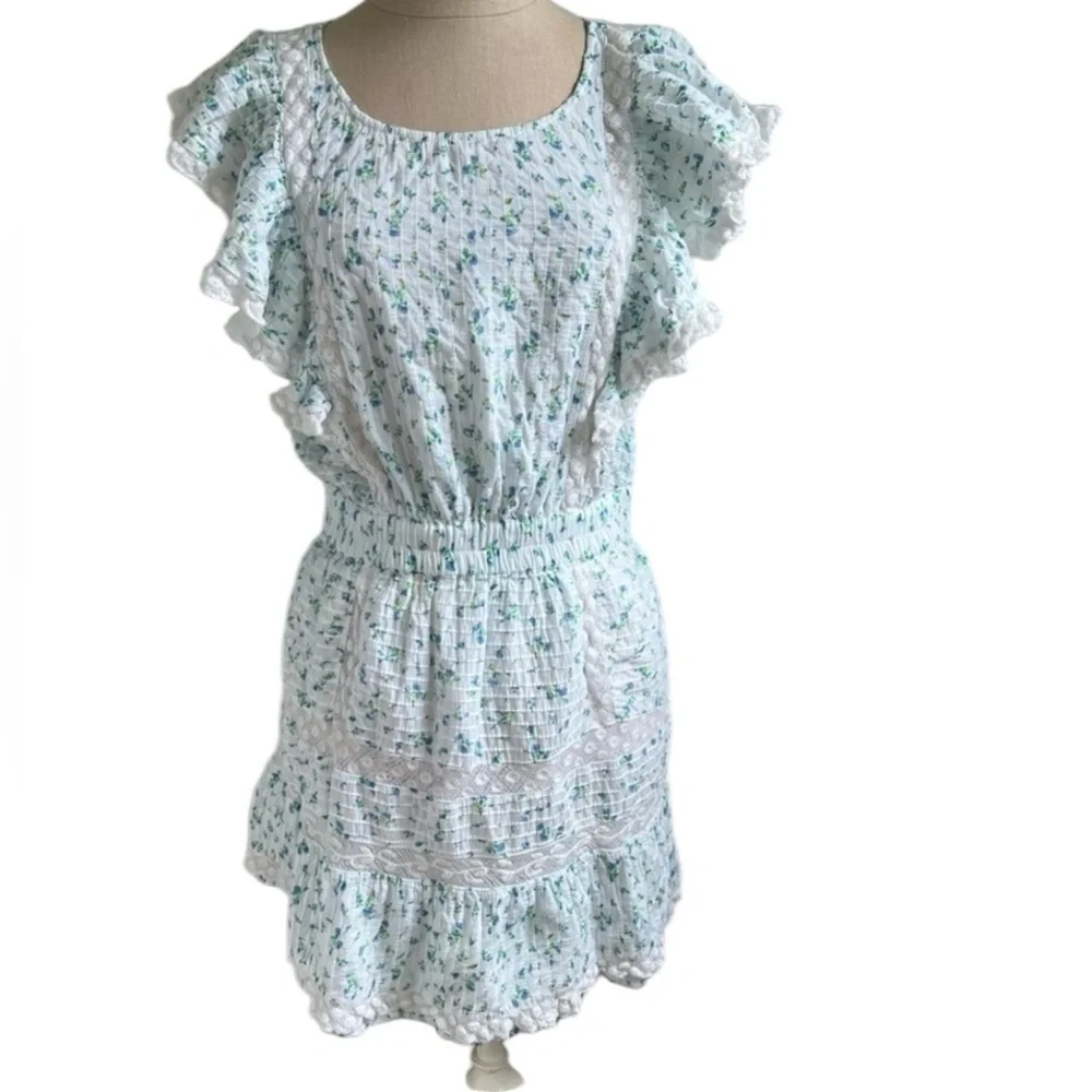 LoveShackFancy Roberta Floral Mini Dress Blue
Lace Ruffle Size L - Picture 7 of 16